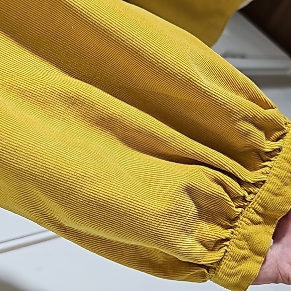 Zara Basic corduroy button down top. Long sleeves.  Size large. Crochet … - Picture 4 of 10